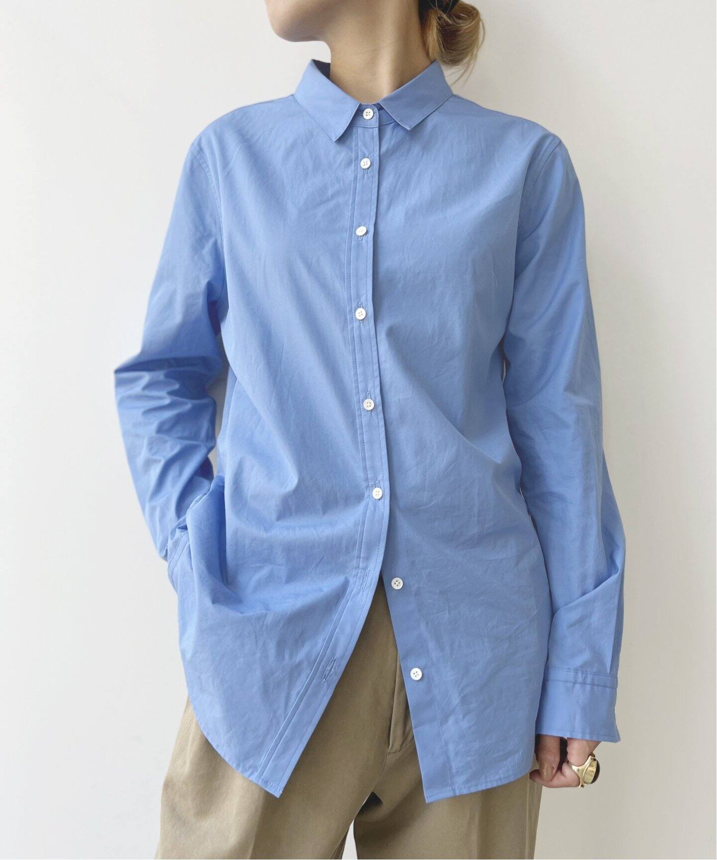 THOMAS MASON Mini Collar Shirt(BLUE)（シャツ／ブラウス）｜L 