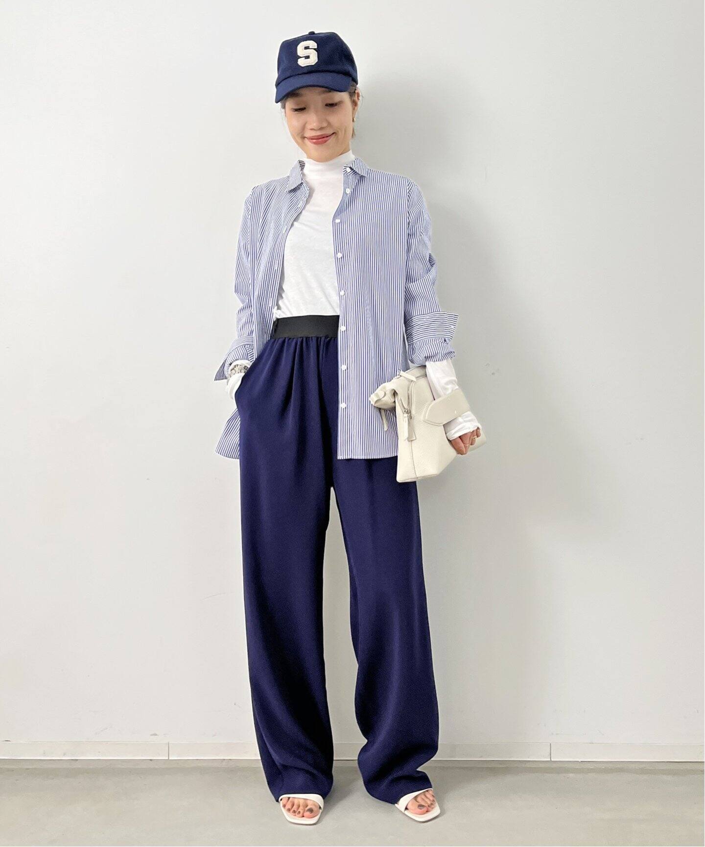 THOMAS MASON Mini Collar Shirt(Stripe)（シャツ／ブラウス）｜L 
