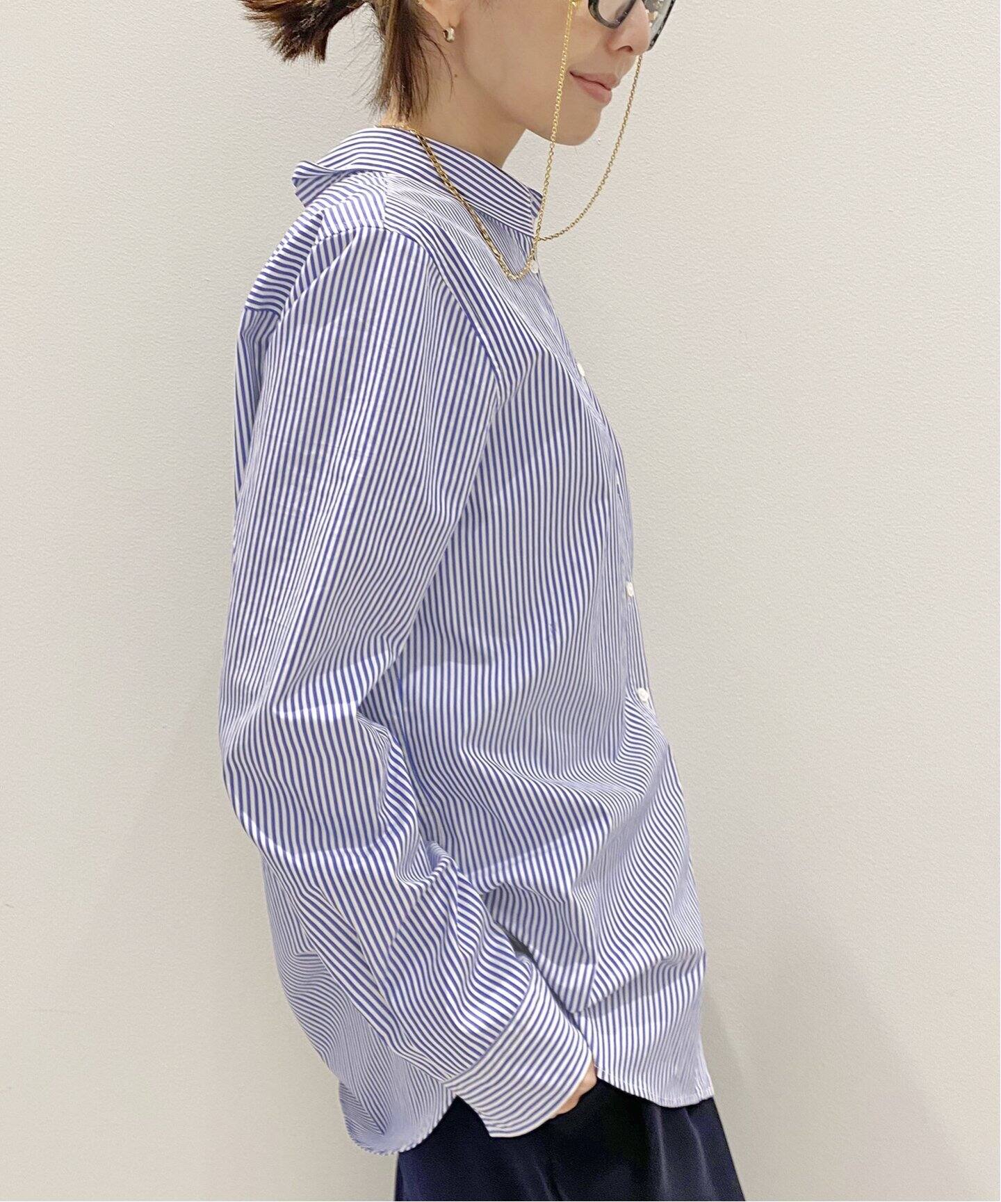 THOMAS MASON Mini Collar Shirt(Stripe)（シャツ／ブラウス）｜L 
