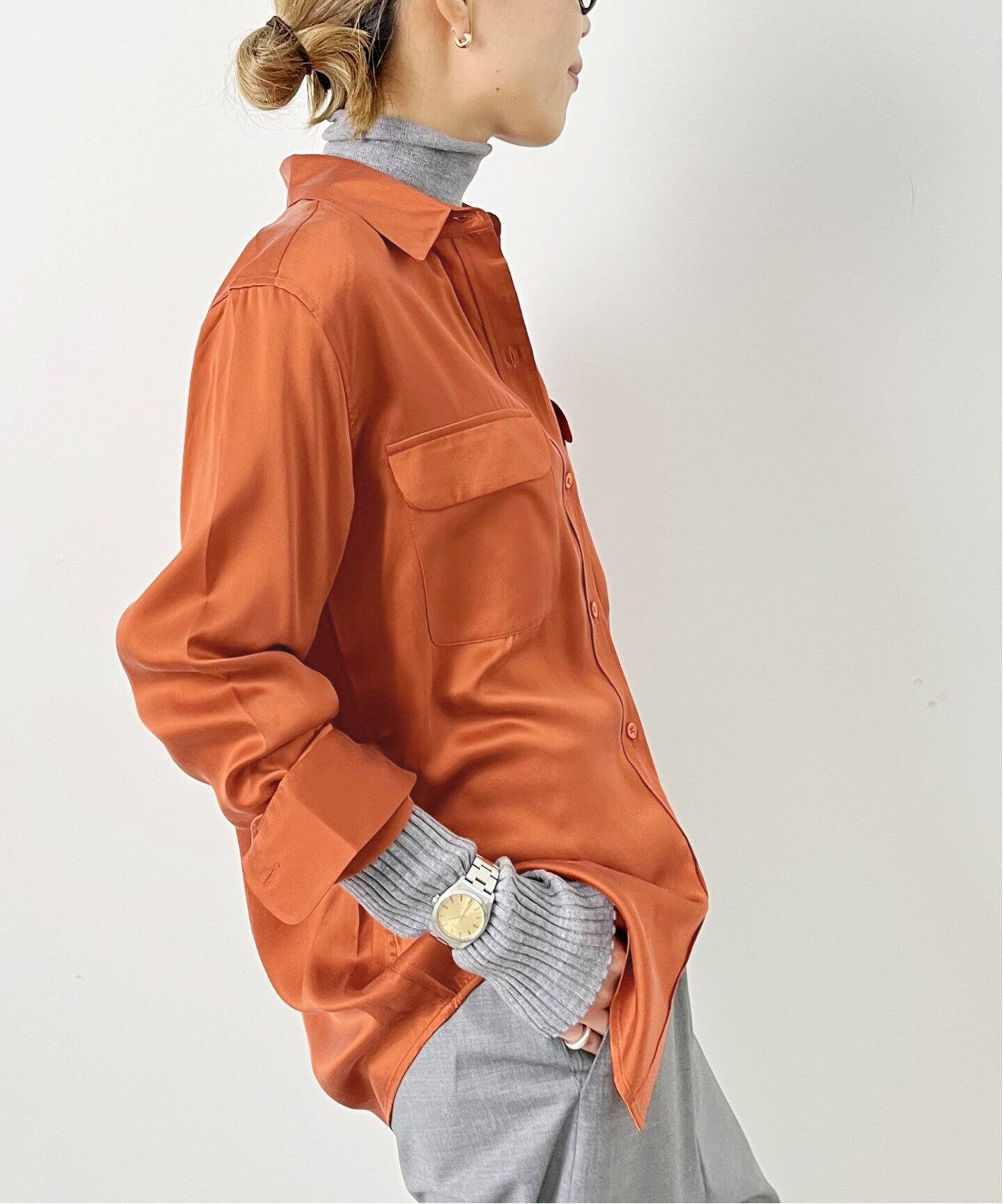 EQUIPMENT /エキップモン】SILK SHIRT（シャツ／ブラウス）｜L 