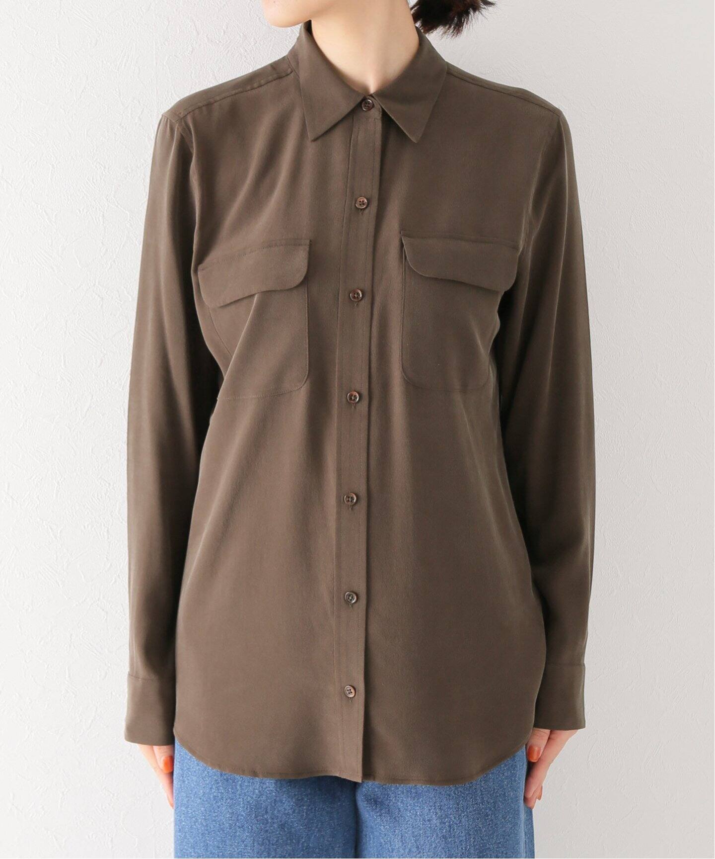 EQUIPMENT /エキップモン】SILK SHIRT（シャツ／ブラウス）｜L 