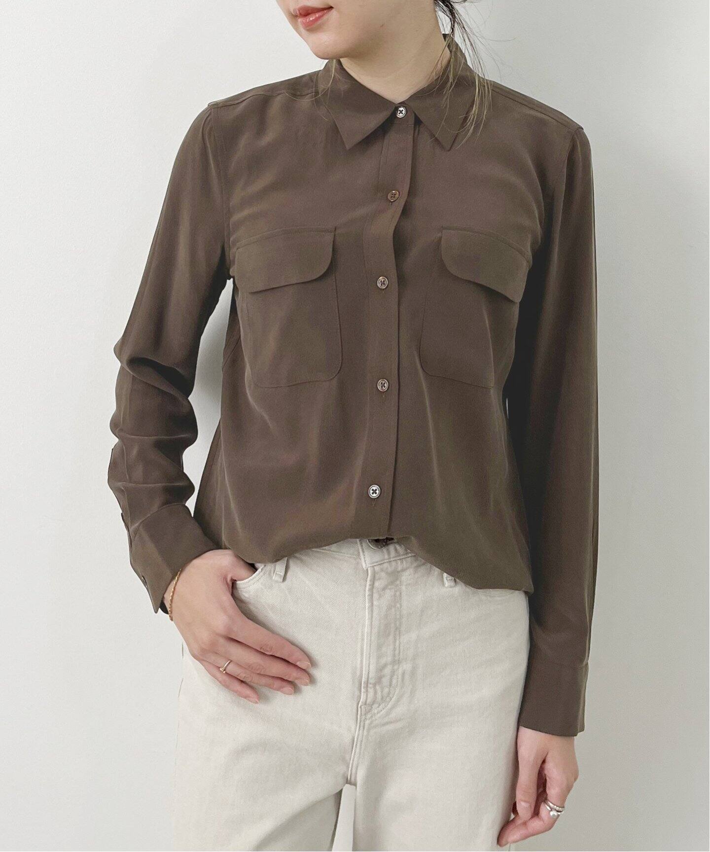 EQUIPMENT /エキップモン】SILK SHIRT（シャツ／ブラウス）｜L 