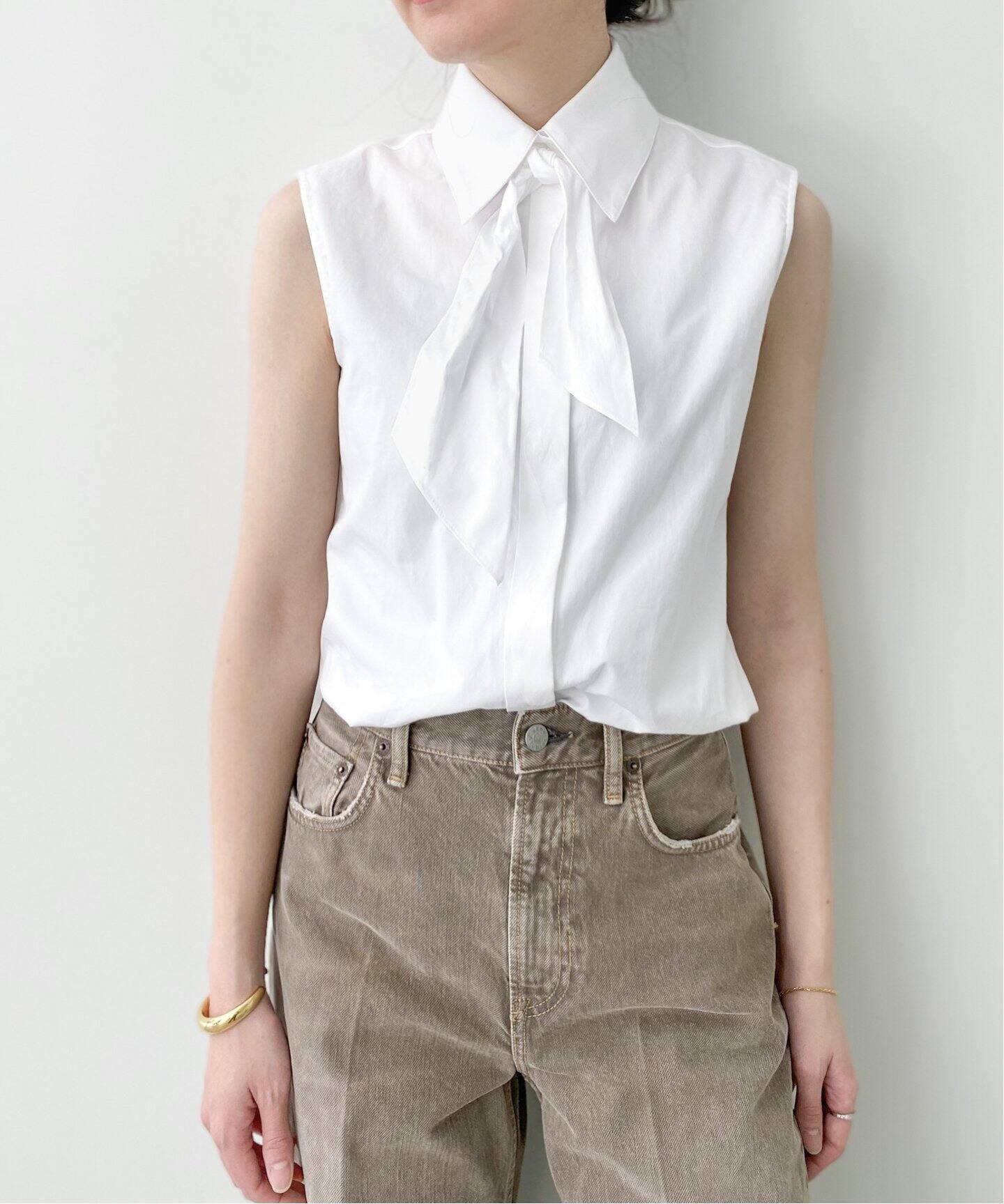MADISON BLUE/マディソンブルー】SLEEVELESS TIE BL L.OX（シャツ 