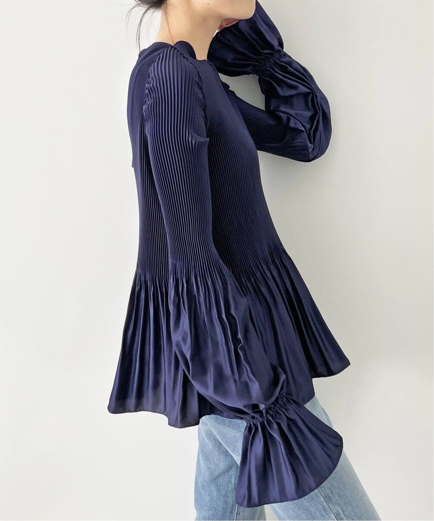 KALLMEYER/カルメイヤー】Pleats Blouse（シャツ／ブラウス）｜L  