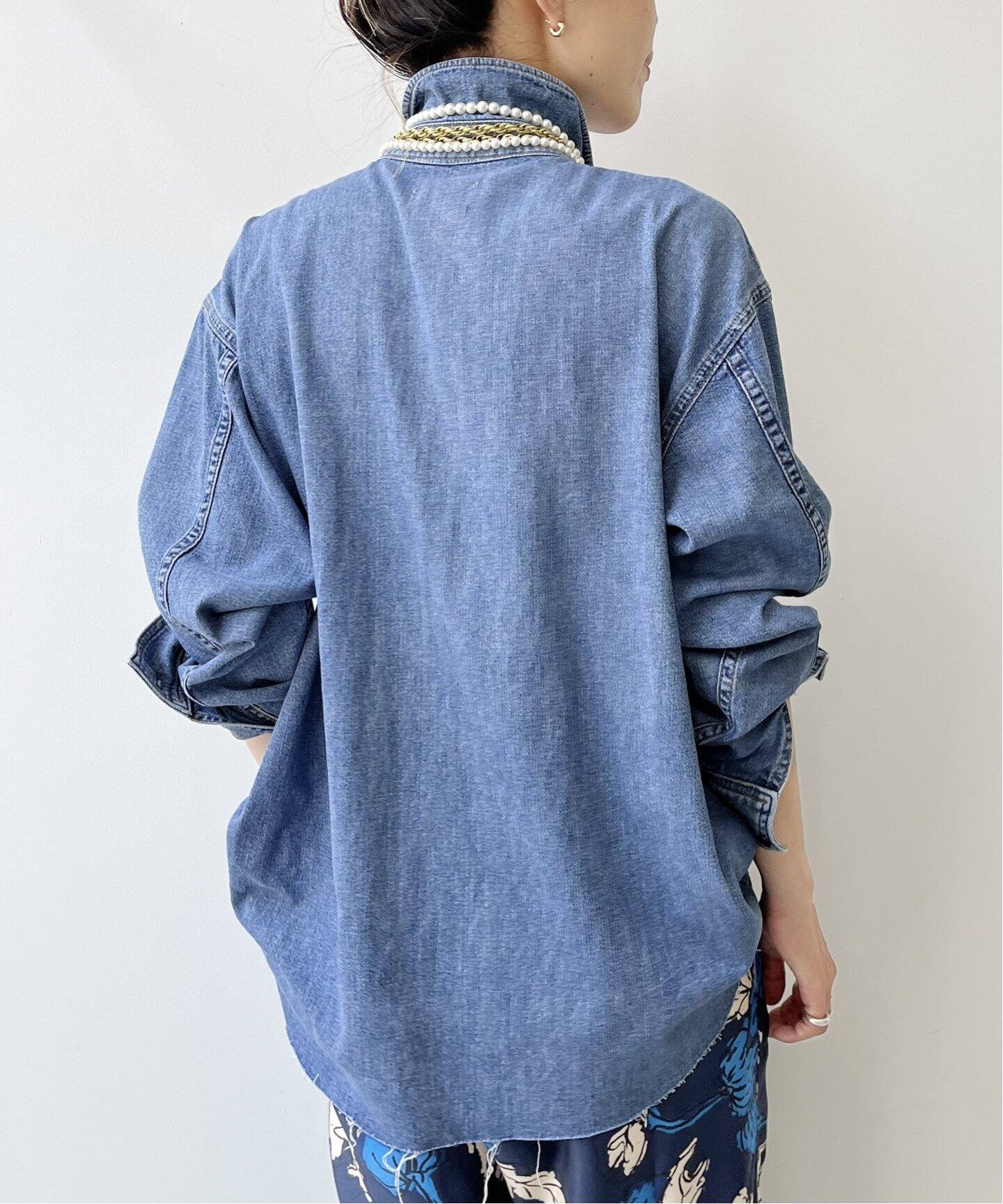 ASKKNY】OVERSIZED DENIM SHIRT（シャツ／ブラウス）｜L