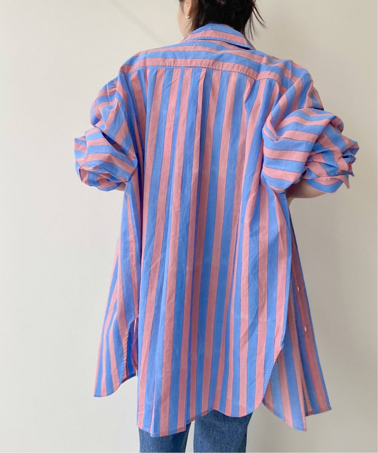 SZ Blockprints/エスゼットブロックプリント】OVERSIZE STRIPE SHIRT  