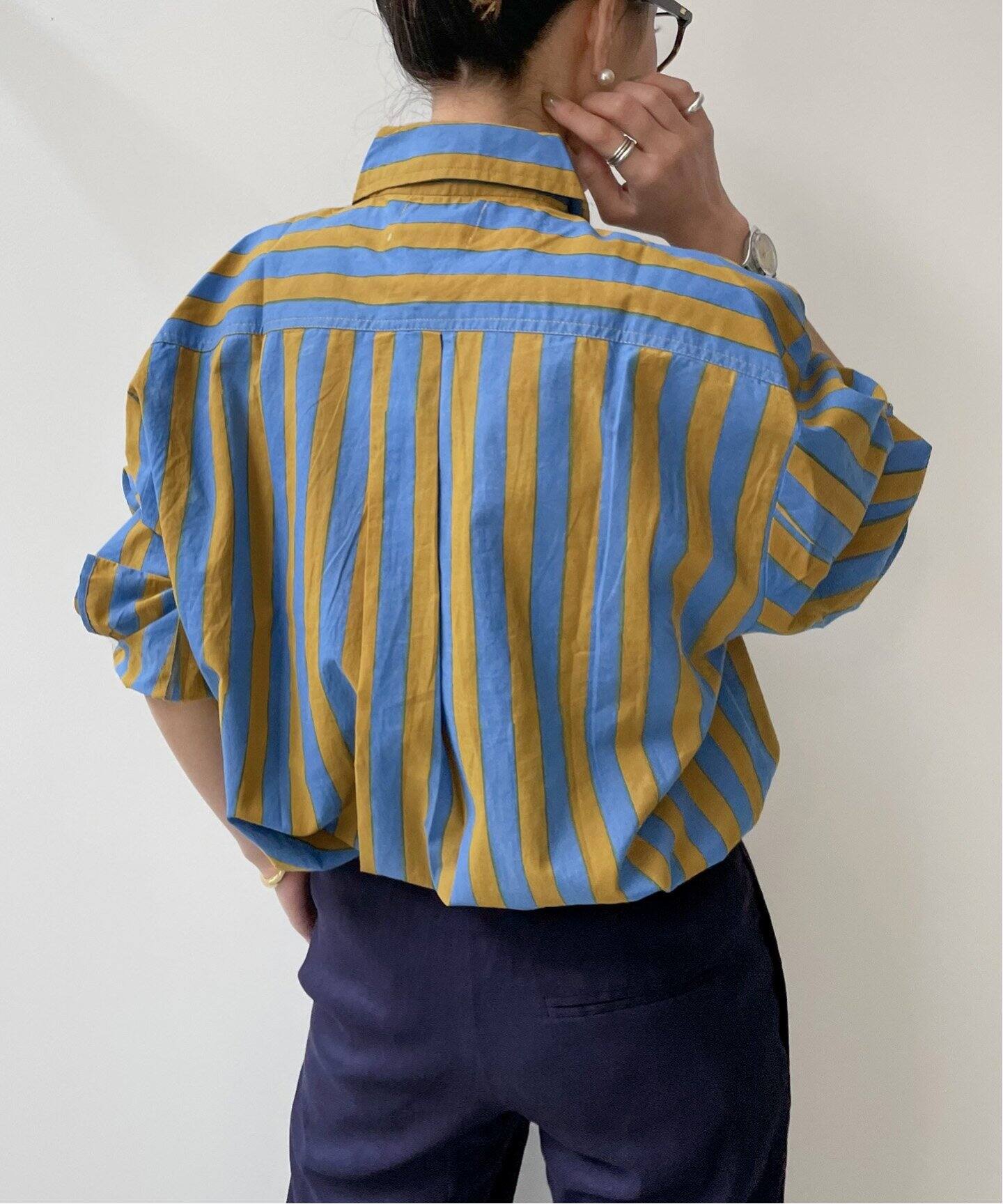 SZ Blockprints/エスゼットブロックプリント】OVERSIZE STRIPE SHIRT 