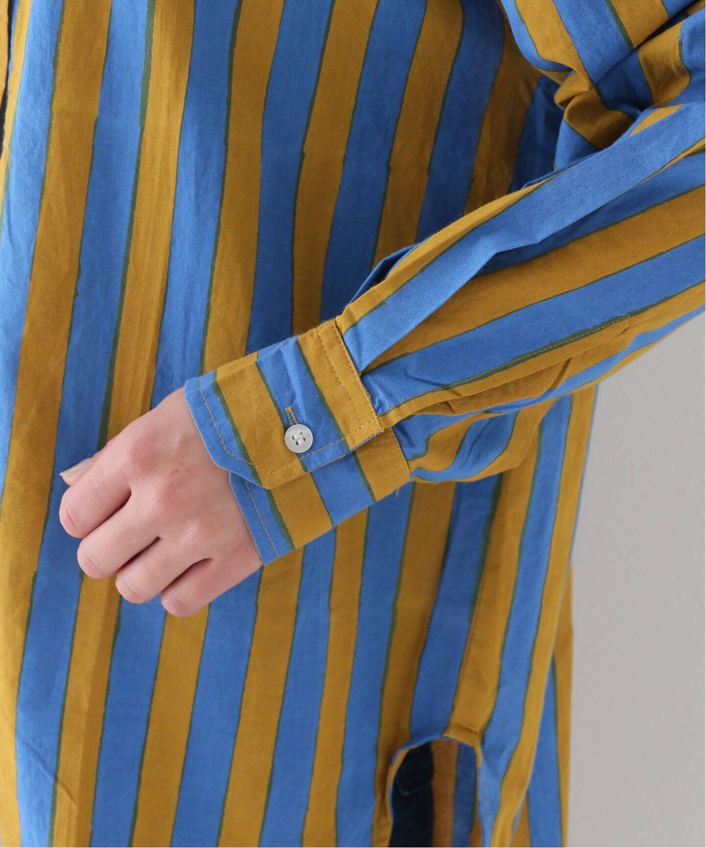 SZ Blockprints/エスゼットブロックプリント】OVERSIZE STRIPE SHIRT 