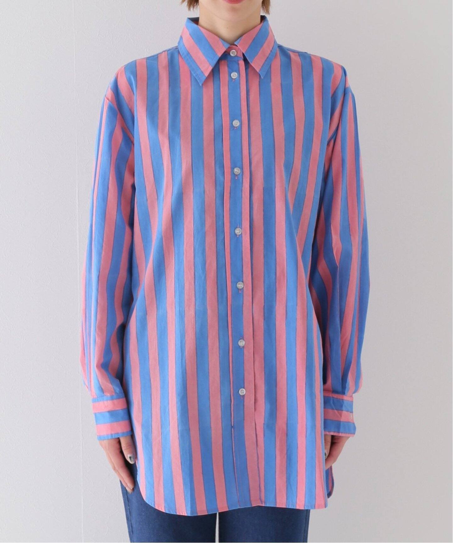 SZ Blockprints/エスゼットブロックプリント】OVERSIZE STRIPE SHIRT 