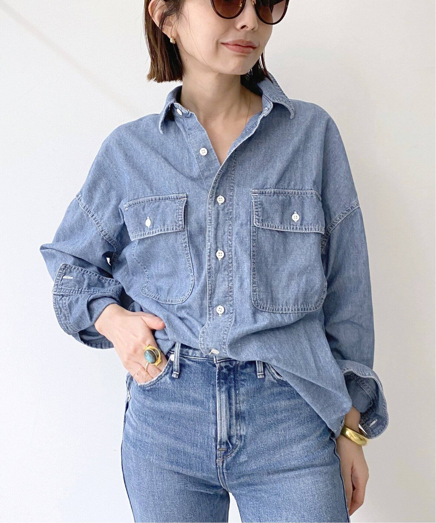 REMI RELIEF/レミレリーフ】Chambray Shirt（シャツ／ブラウス）｜L 