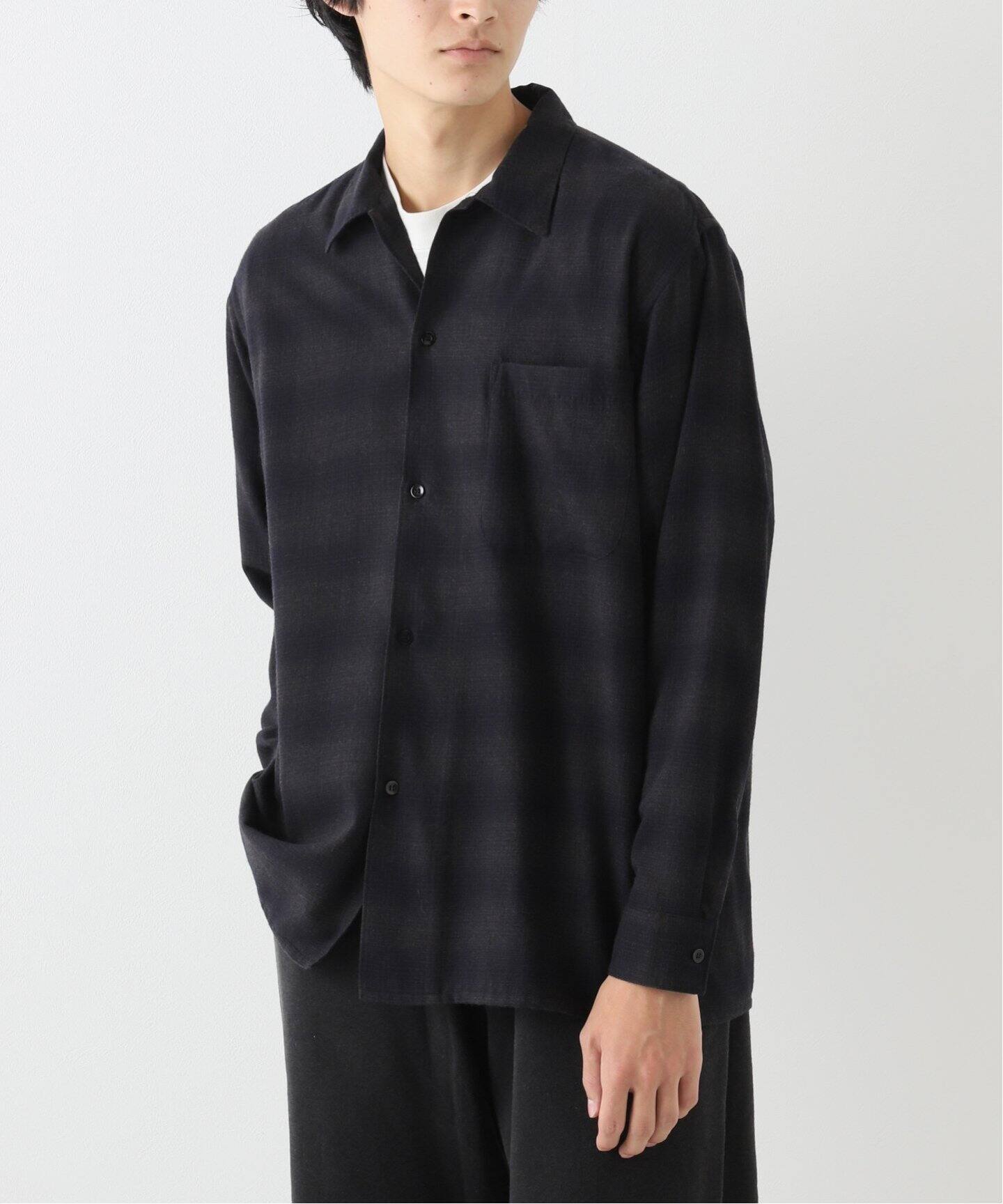 comoli / コモリ】ウールチェック オープンカラーシャツ（シャツ 