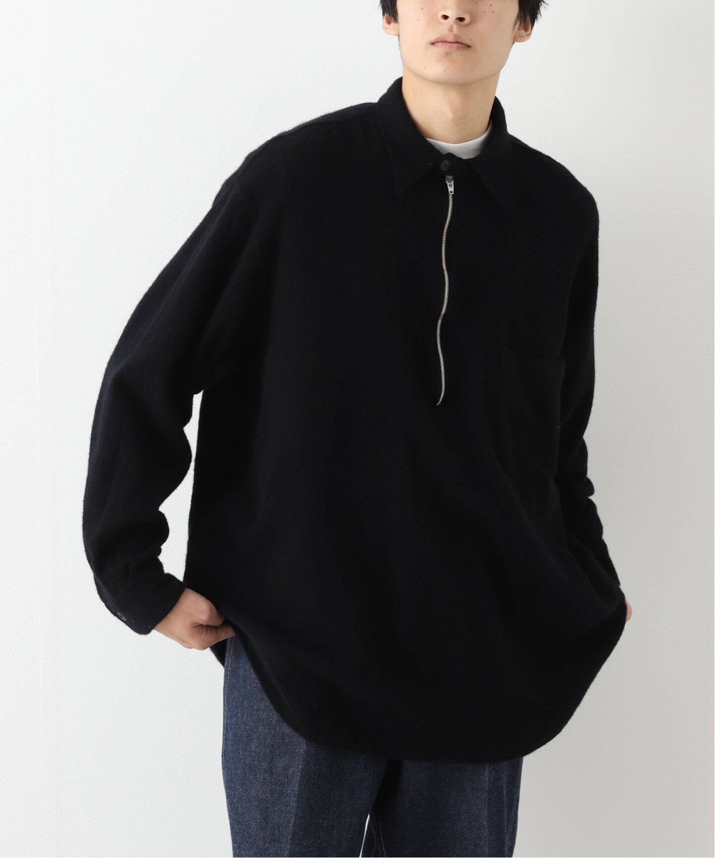 comoli / コモリ】シュクジュウウール ハーフジップシャツ（シャツ  