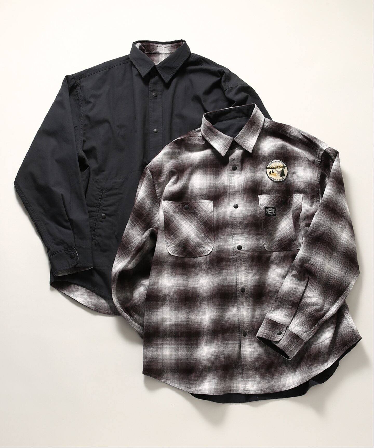 SNOWPEAK×JS】 別注 TAKIBI Ripstop×Check Nell リバーシブルシャツ 