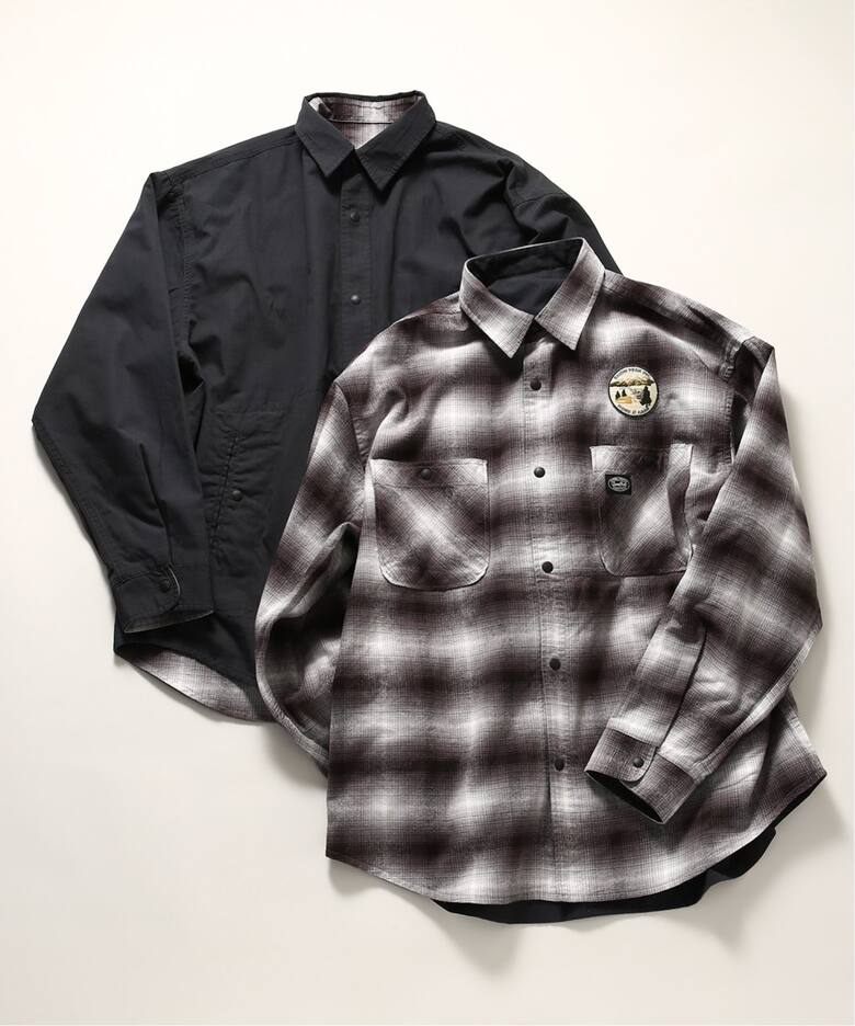 SNOWPEAK×JS】 別注 TAKIBI Ripstop×Check Nell リバーシブルシャツ 