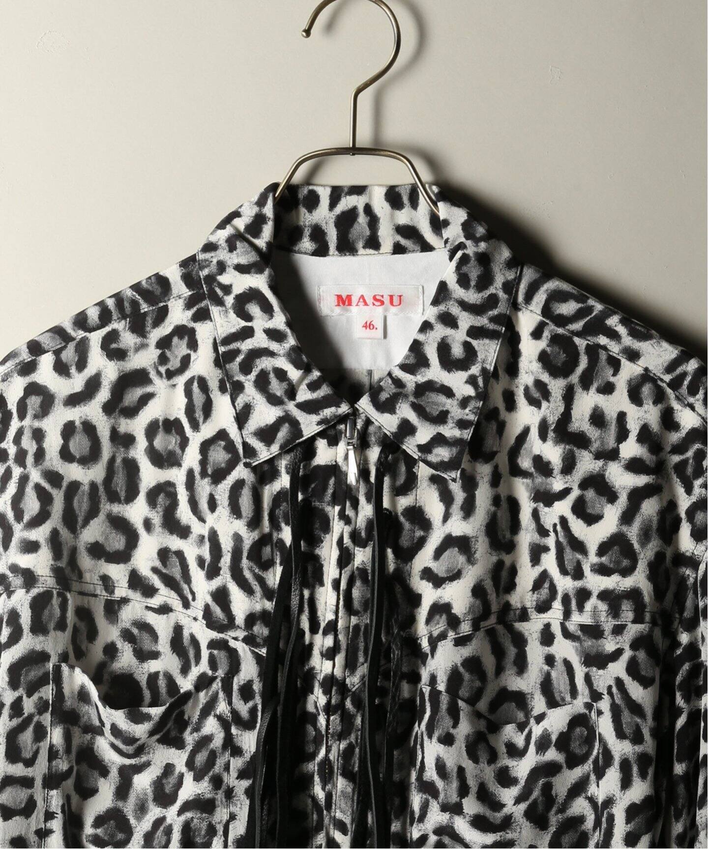 MASU / エムエーエスユー】ZIP-UP LEOPARD SILK SHIRT（シャツ 