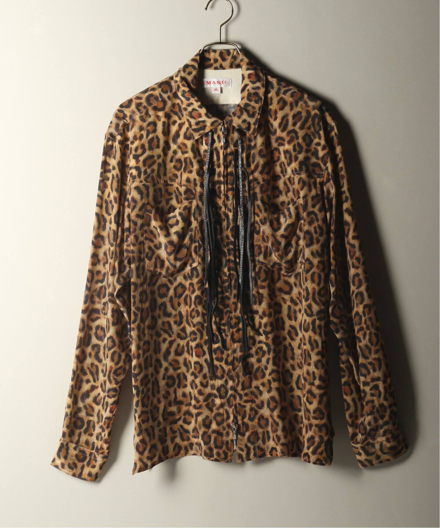 MASU / エムエーエスユー】ZIP-UP LEOPARD SILK SHIRT（シャツ 