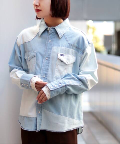 Wrangler ラングラー パッチワークデニムシャツ Joint Works ジョイントワークス 公式のファッション通販 Baycrew S Store