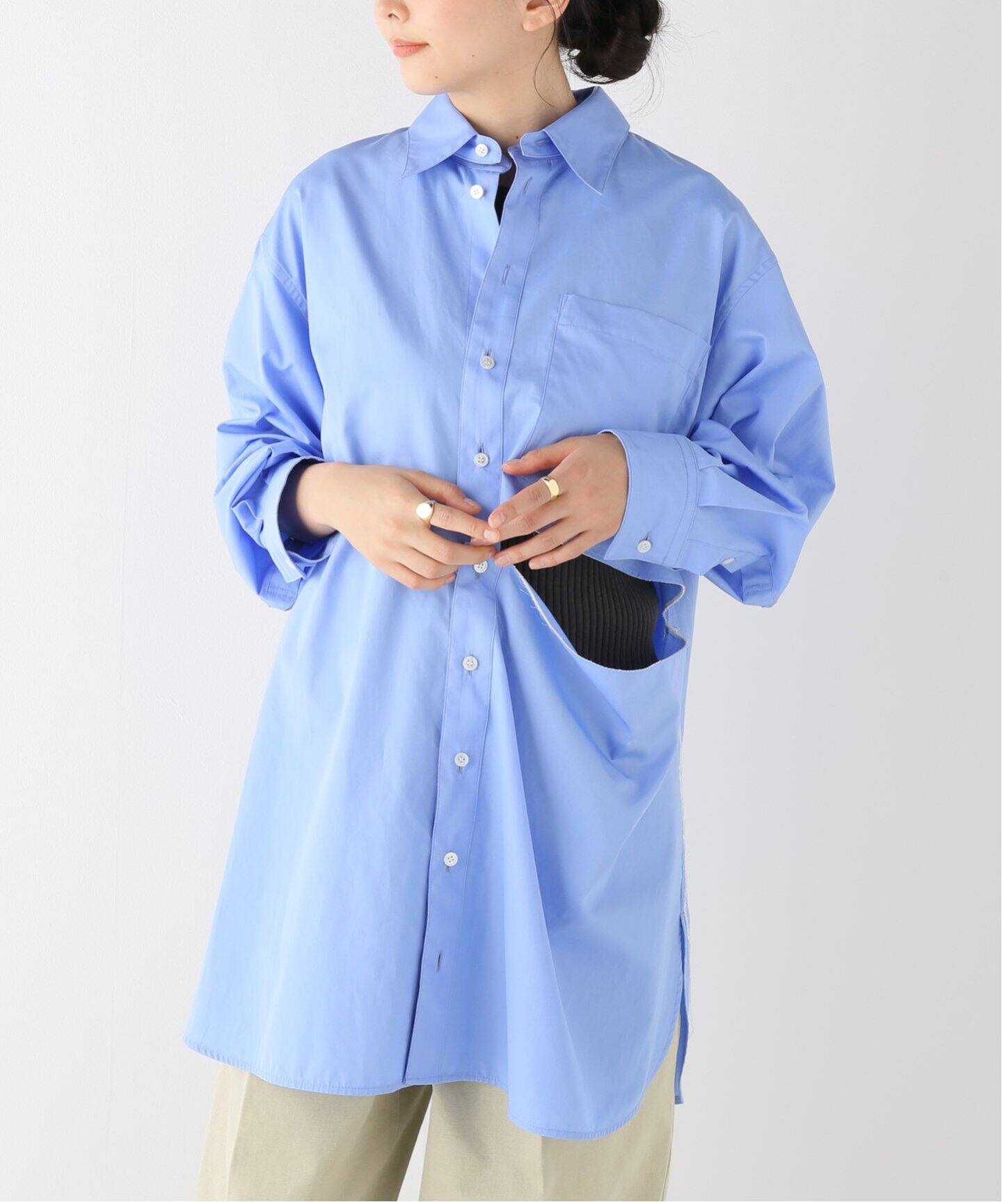 INSCRIRE/アンスクリア】DETACHABLE COLLAR シャツ（シャツ／ブラウス  