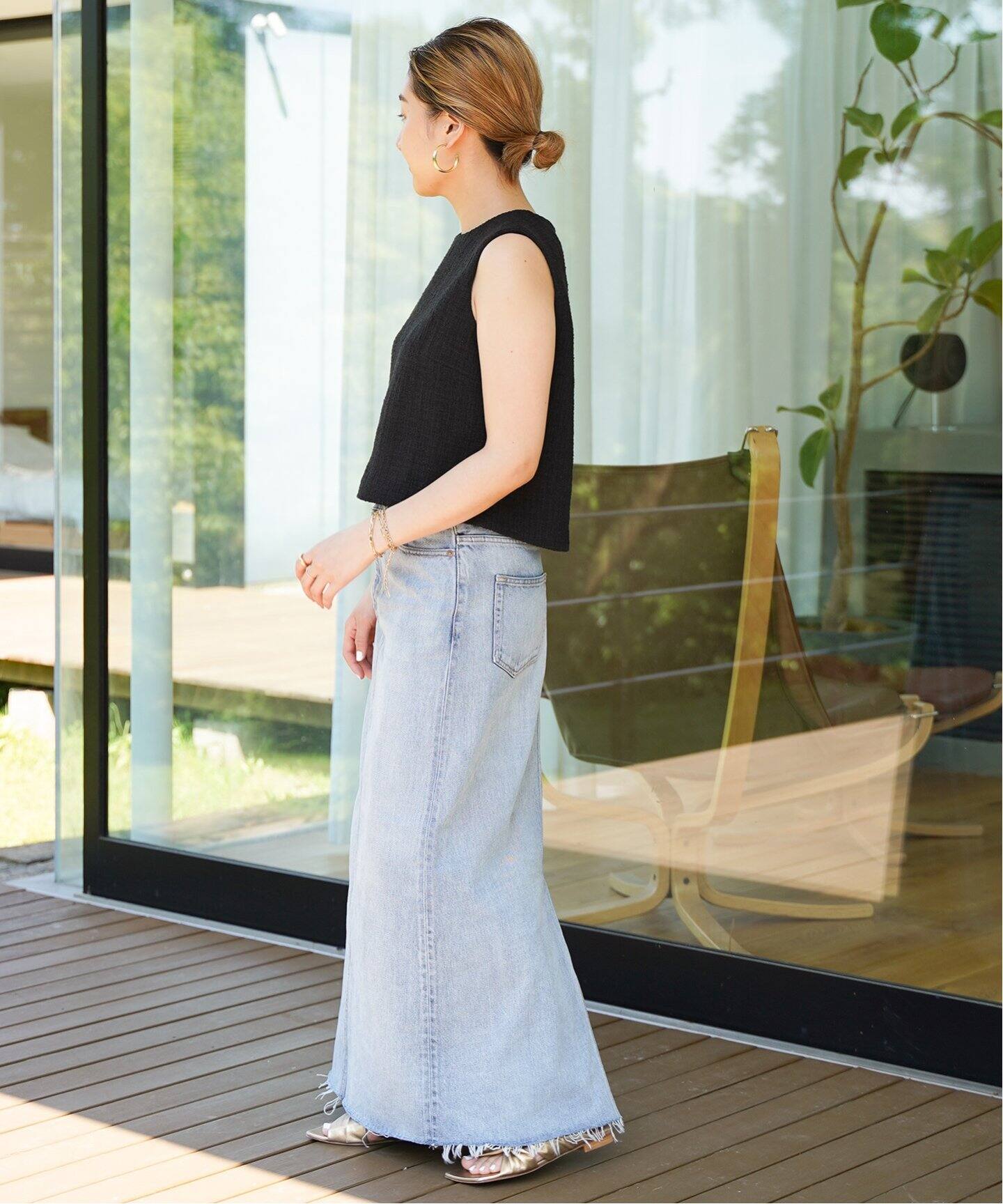 Tweed Cropped ブラウス (BK)（シャツ／ブラウス）｜Deuxieme Classe 
