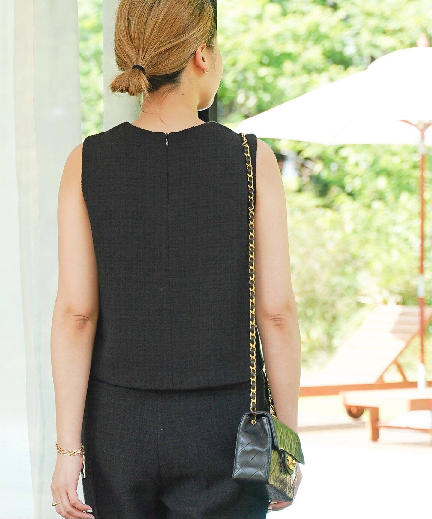 Tweed Cropped ブラウス (BK)（シャツ／ブラウス）｜Deuxieme Classe 