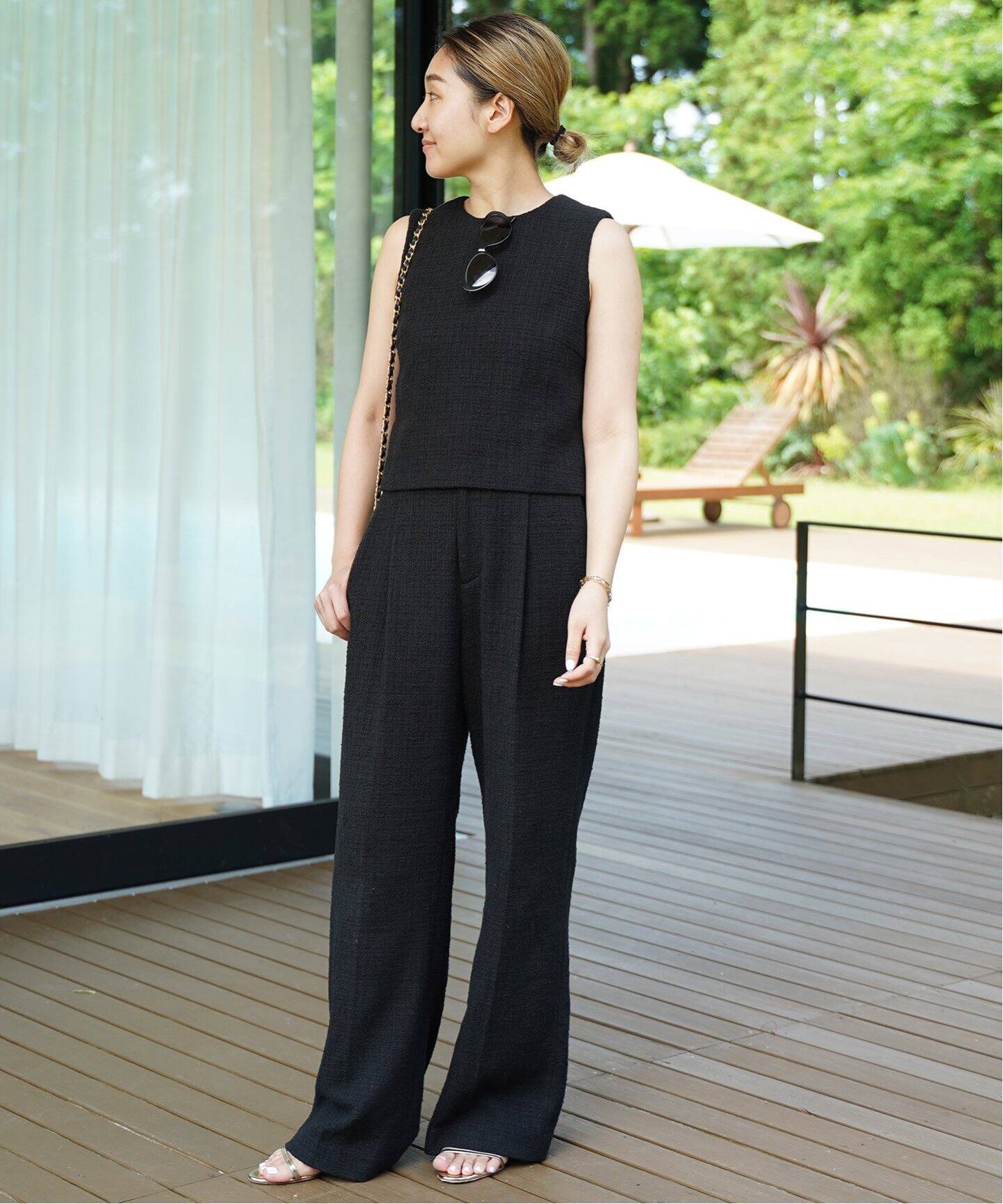 Tweed Cropped ブラウス (BK)（シャツ／ブラウス）｜Deuxieme Classe 