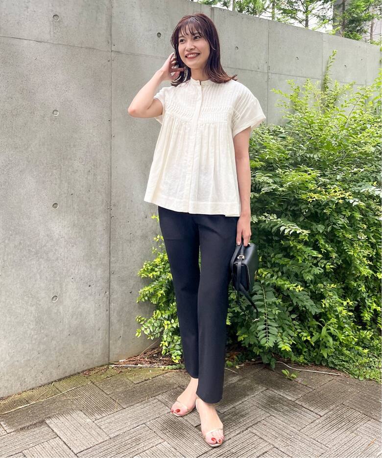 IENA（イエナ）の「コットンリネン タックブラウス（シャツ ｜半袖