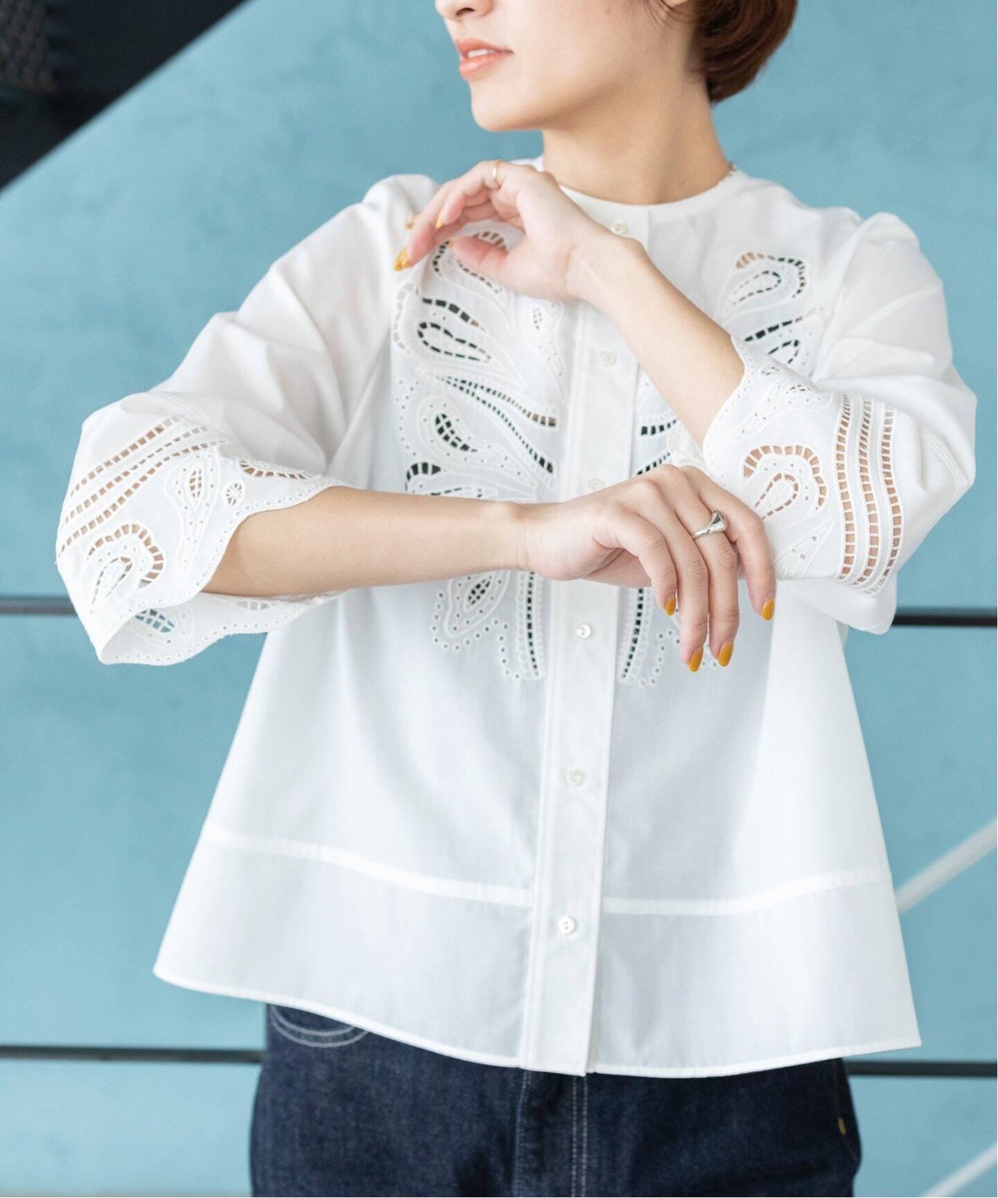 ＆NAVY カットワークレースブラウス◇（シャツ／ブラウス）｜IENA 