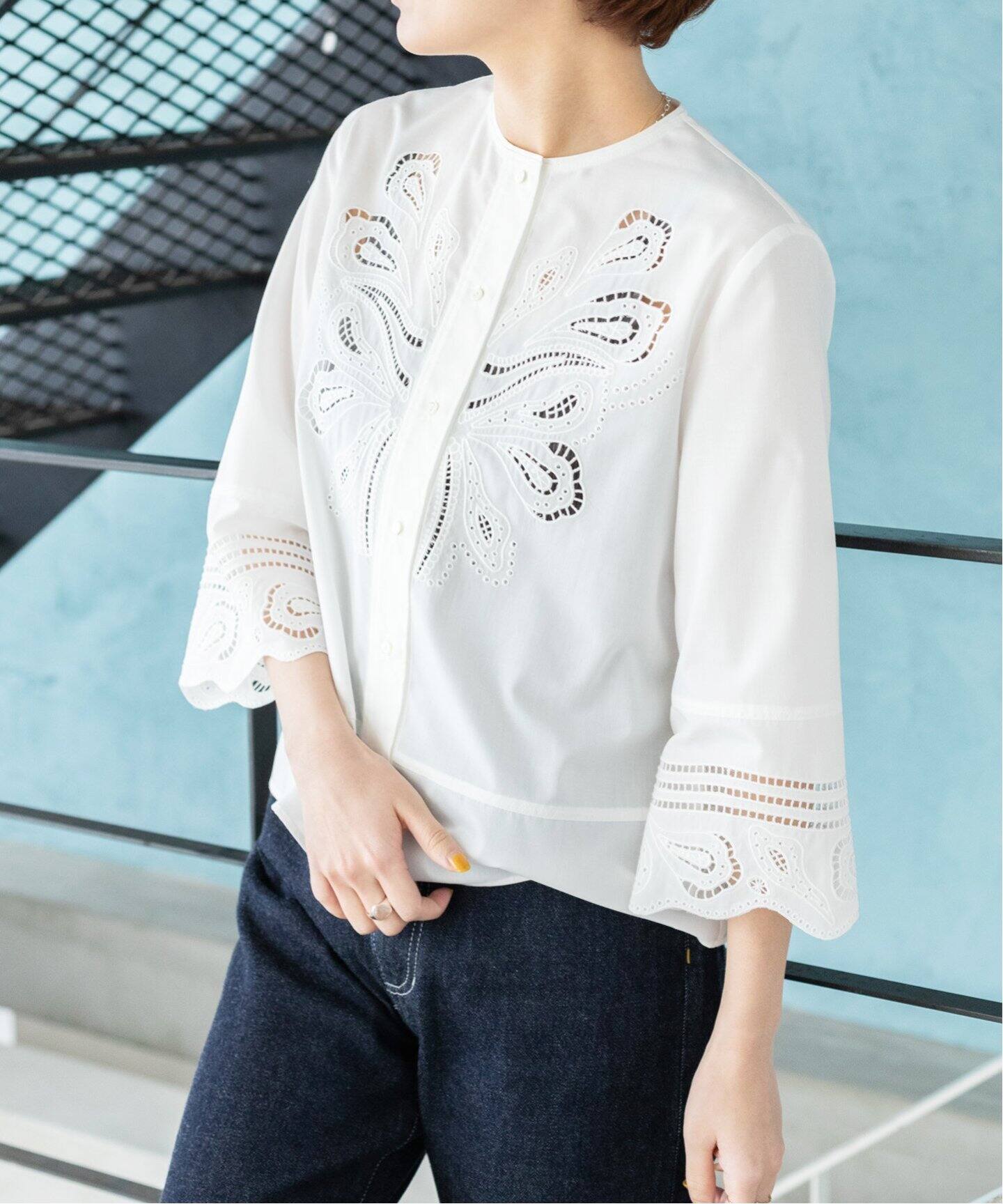 ＆NAVY カットワークレースブラウス◇（シャツ／ブラウス）｜IENA 