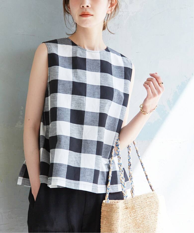 ストレッチリネンノースリーブブラウス（シャツ／ブラウス）｜SLOBE  