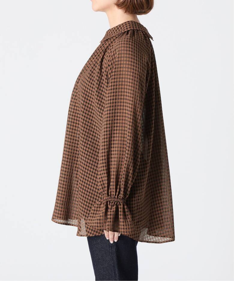 WEB限定/追加》ギンガムギャザーブラウス（シャツ／ブラウス）｜SLOBE  