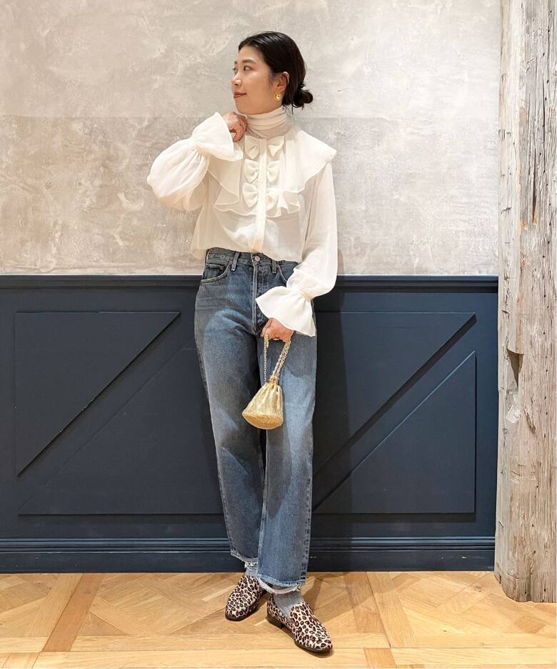 IENA LA BOUCLE ジョーゼットリボンブラウス（シャツ／ブラウス 