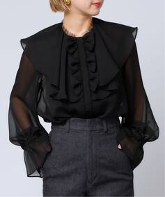 IENA LA BOUCLE ジョーゼットリボンブラウスのコーディネートスナップ 