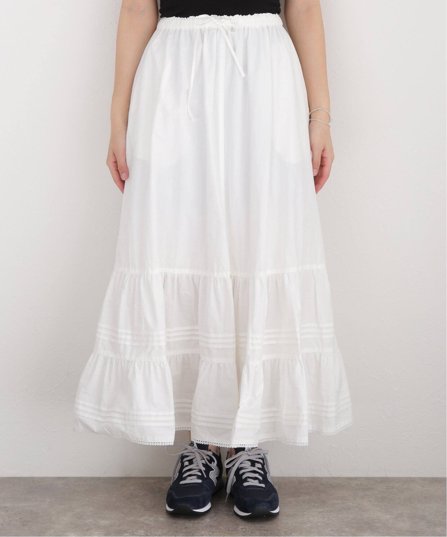 Shinzone / シンゾーン】TIERED LACE SKIRT（ロング・マキシ丈スカート 