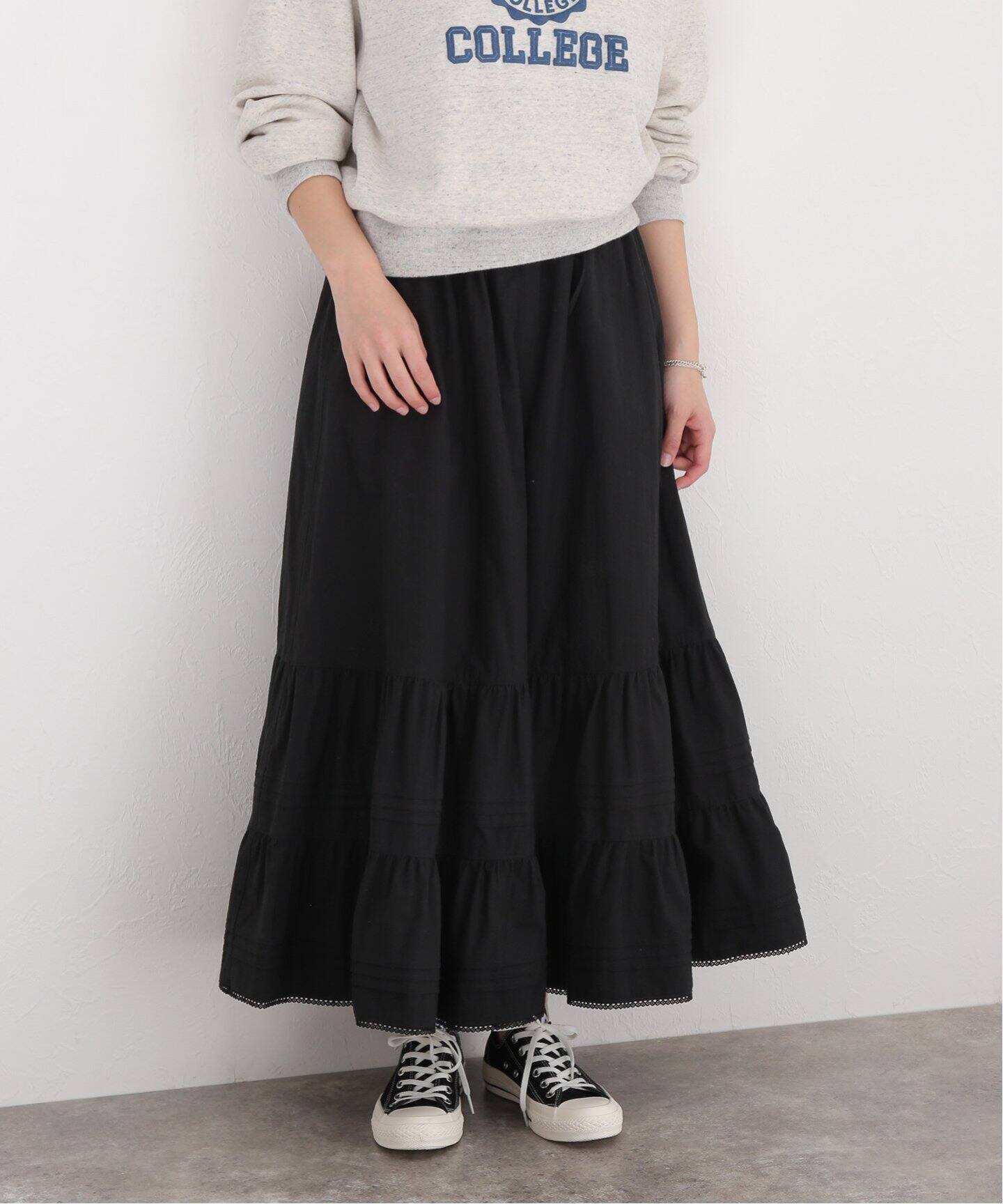 Shinzone / シンゾーン】TIERED LACE SKIRT（ロング・マキシ丈スカート  