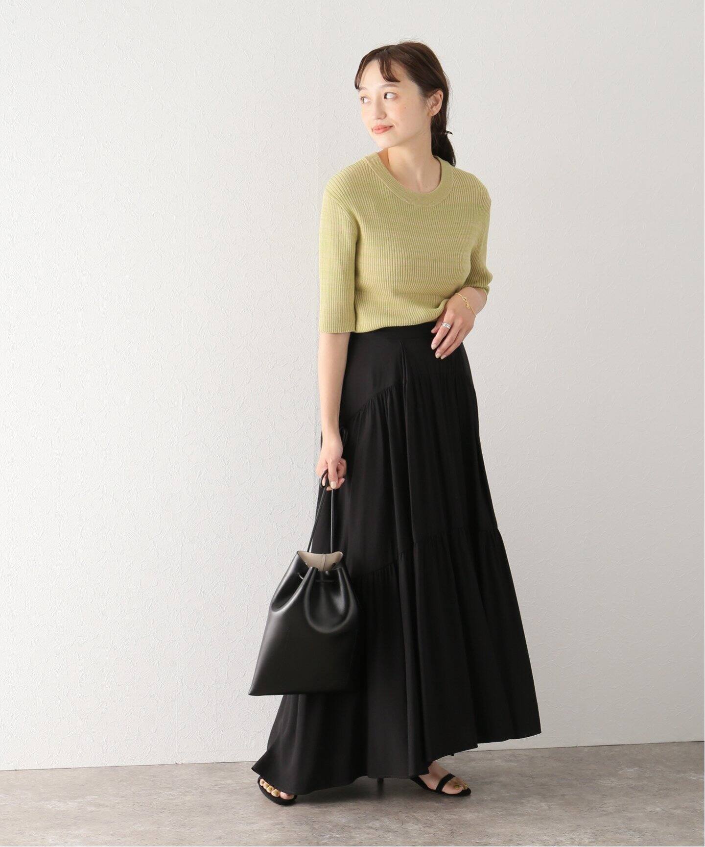 CLANE / クラネ】CURVE LINE TIERED SKIRT（ロング・マキシ丈スカート  