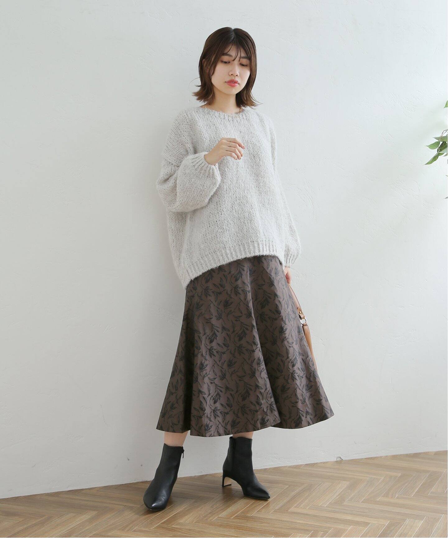 ボタニカルジャガードフレアスカート（ロング・マキシ丈スカート）｜La  