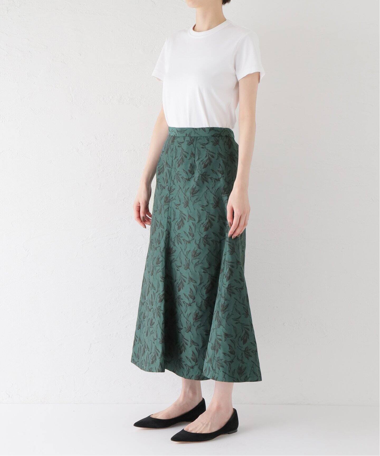 ボタニカルジャガードフレアスカート（ロング・マキシ丈スカート）｜La  