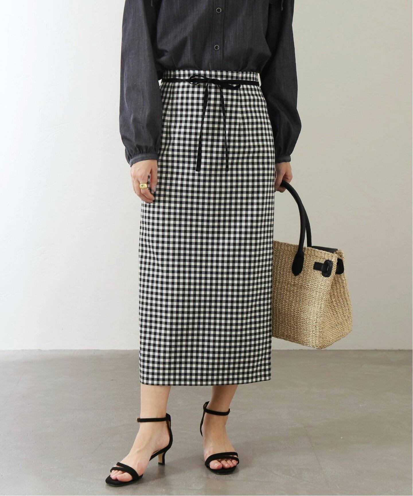 追加》チェックタイトスカート（ひざ丈スカート）｜La Totalite（ラ  