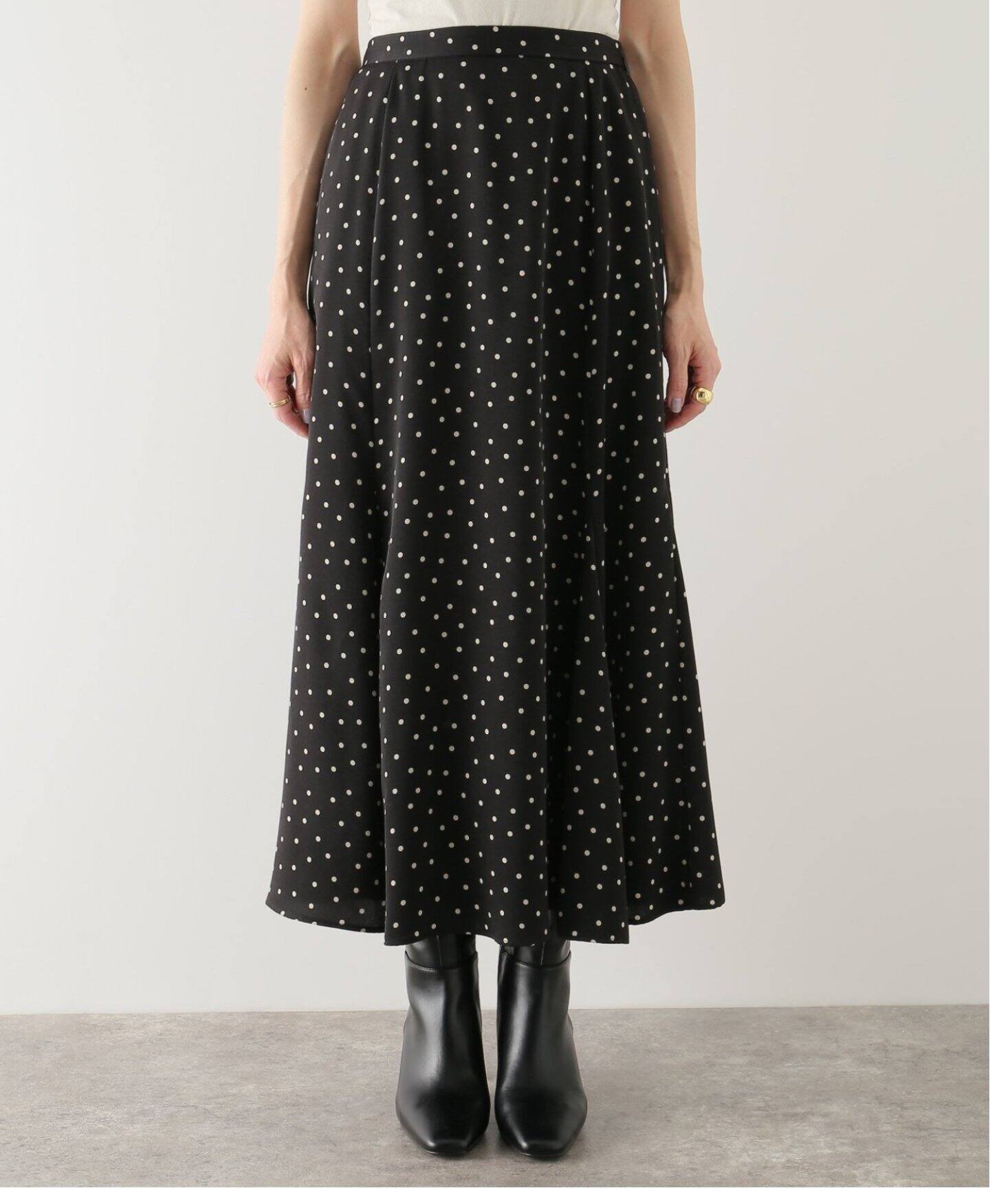 追加》ドットフレアスカート◇（ロング・マキシ丈スカート）｜La  