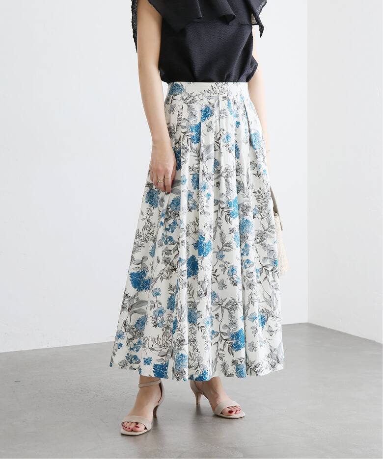 コットンボタニカルタックスカート（ロング・マキシ丈スカート）｜La  