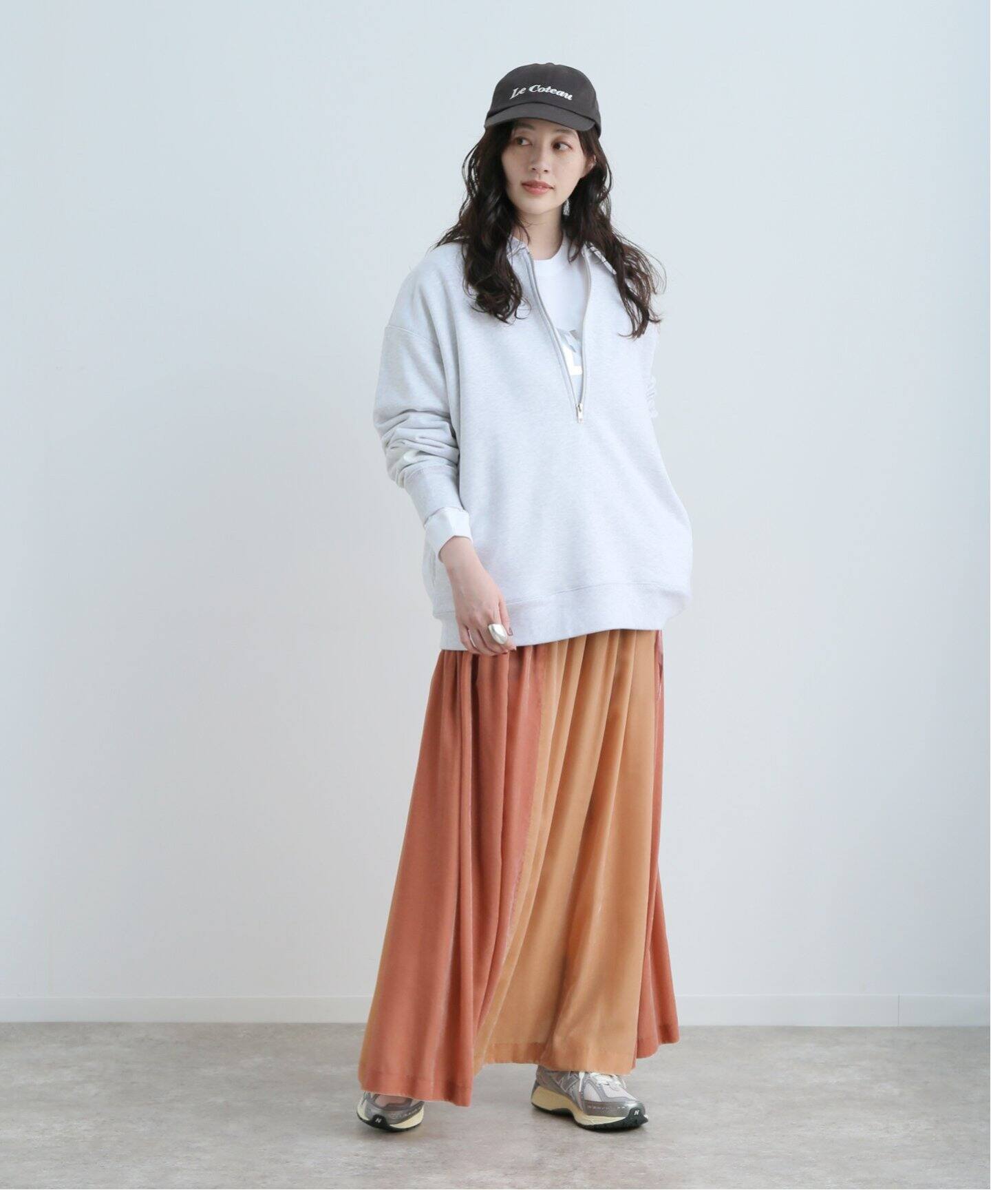 ENRICA/エンリカ】 RAYON VELVET SKIRT（ロング・マキシ丈スカート 