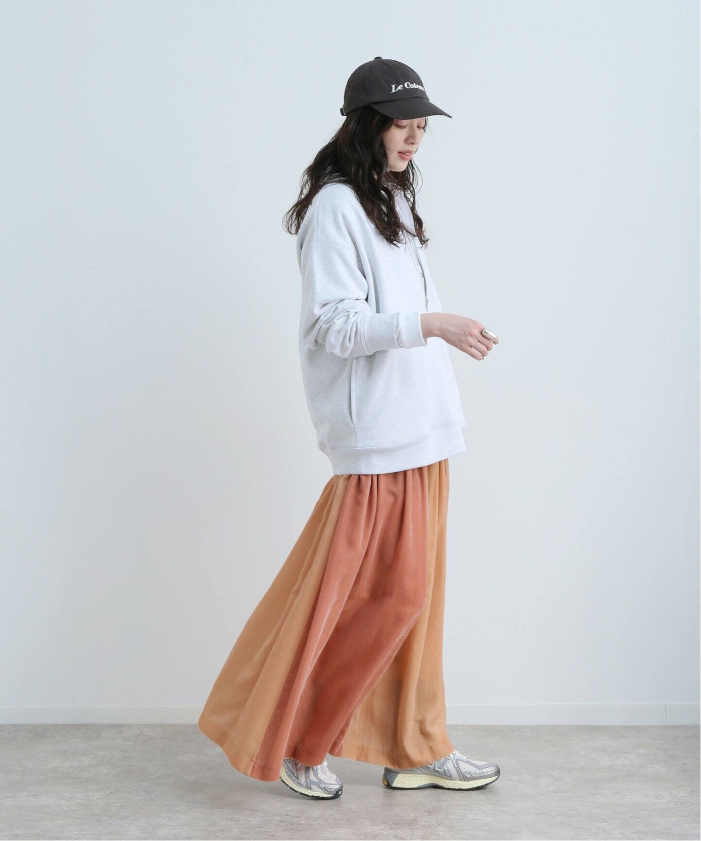 ENRICA/エンリカ】 RAYON VELVET SKIRT（ロング・マキシ丈スカート 