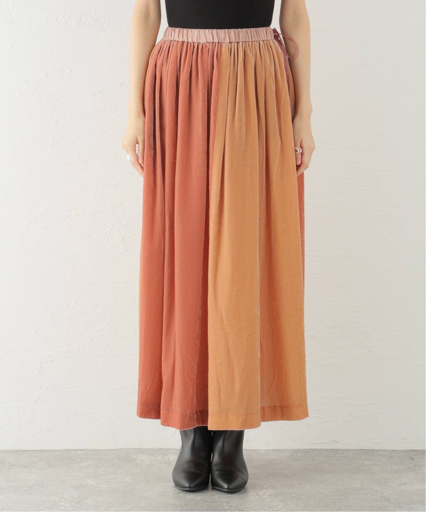 ENRICA/エンリカ】 RAYON VELVET SKIRT（ロング・マキシ丈スカート  