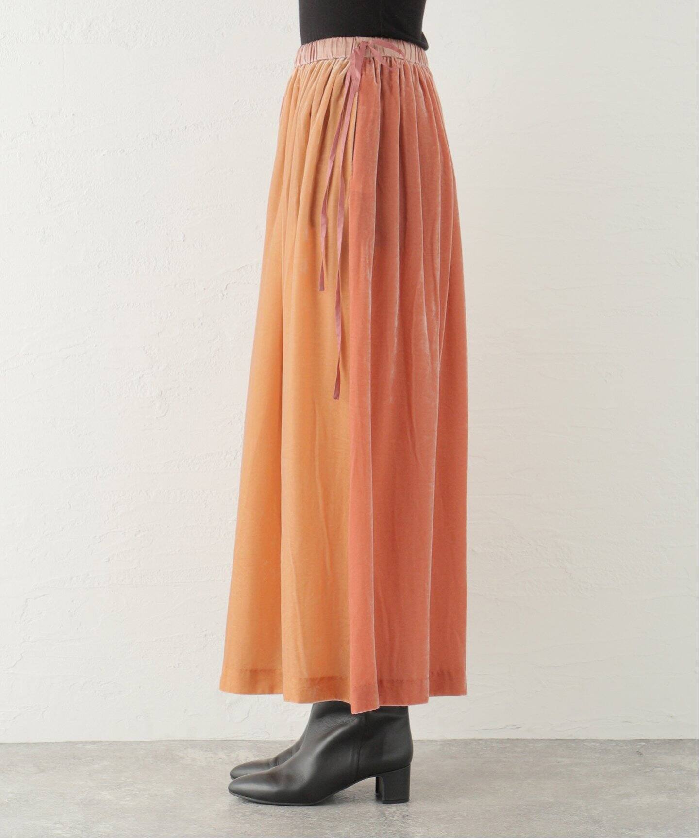 ENRICA/エンリカ】 RAYON VELVET SKIRT（ロング・マキシ丈スカート 