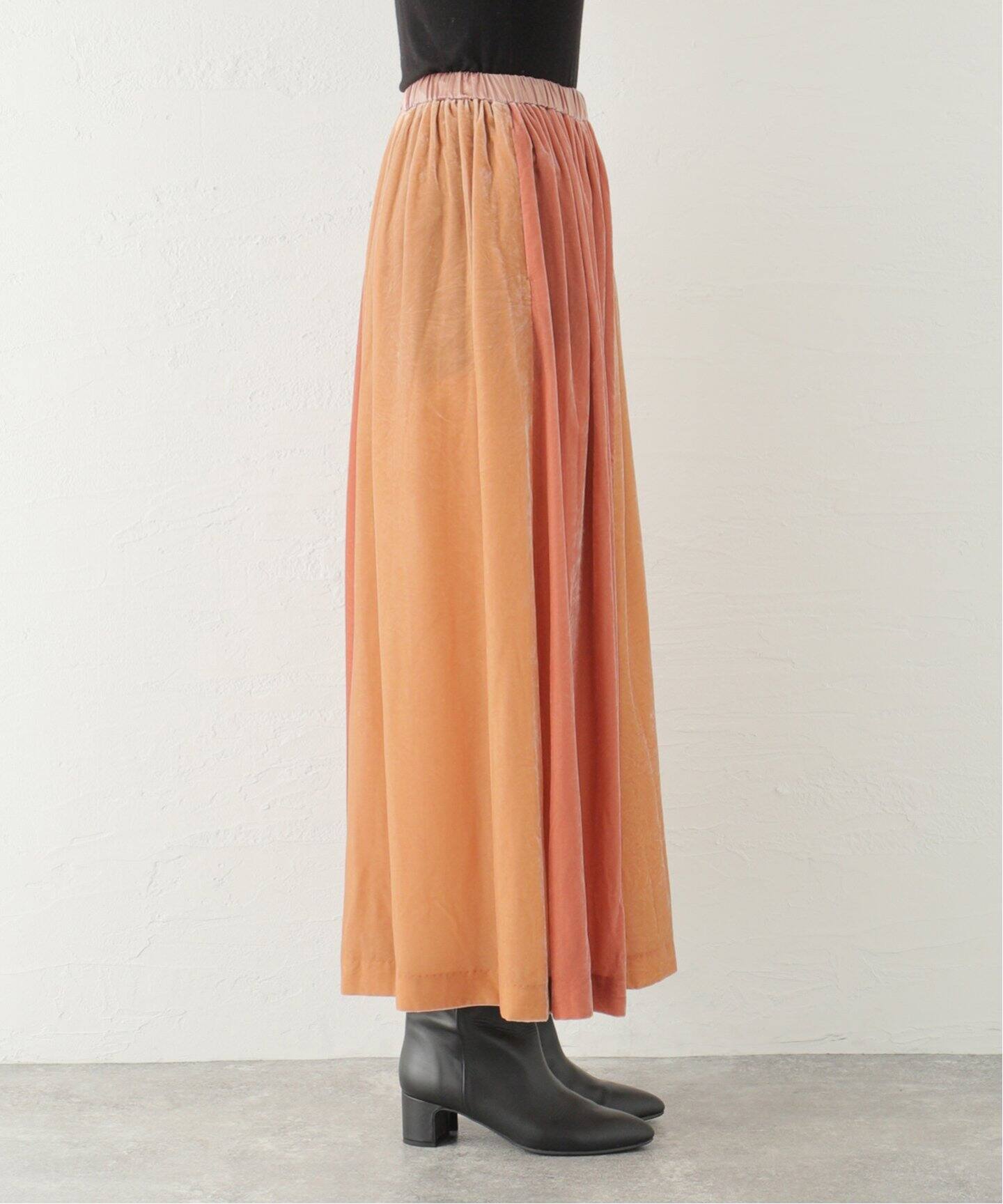 ENRICA/エンリカ】 RAYON VELVET SKIRT（ロング・マキシ丈スカート 