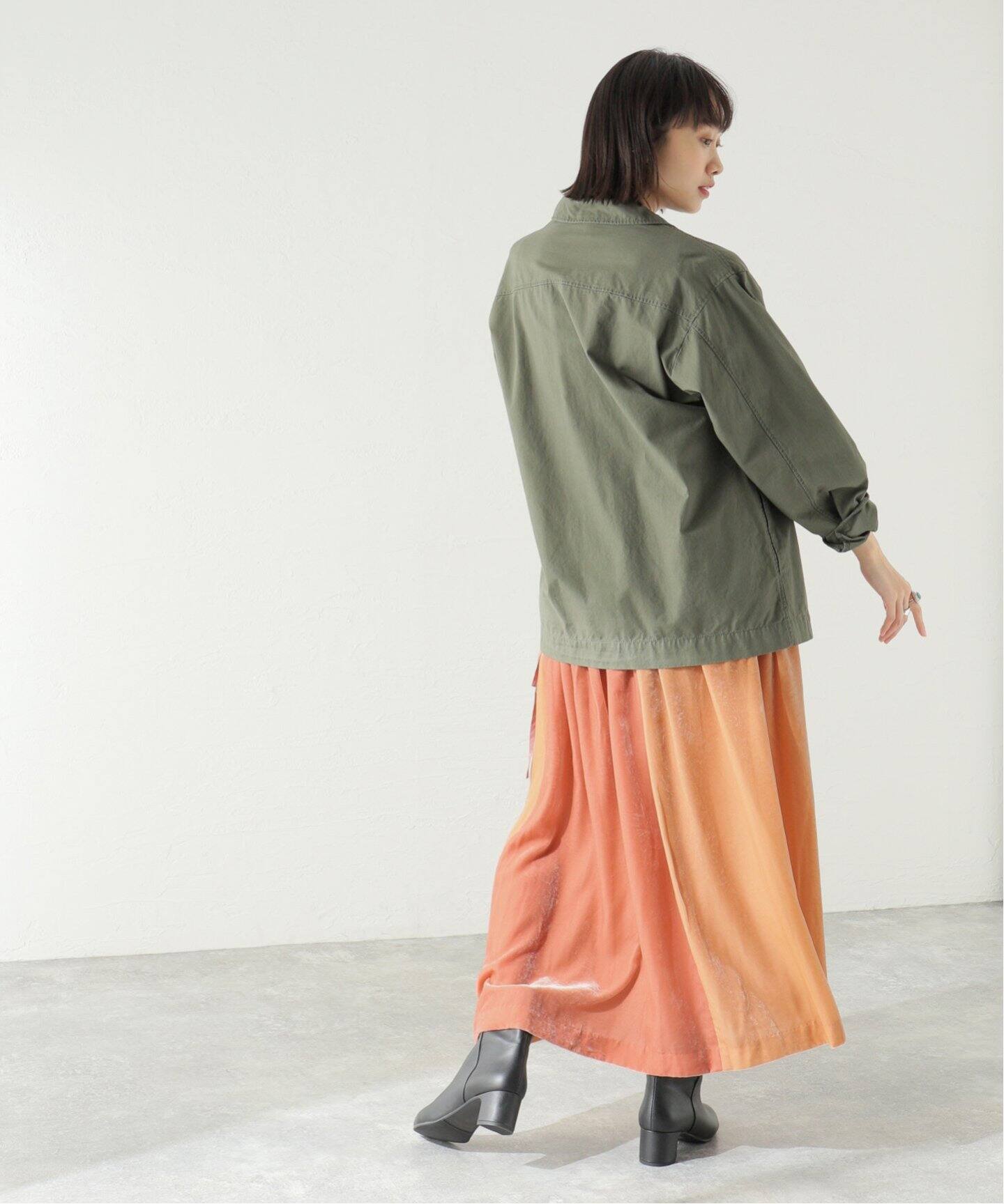 ENRICA/エンリカ】 RAYON VELVET SKIRT（ロング・マキシ丈スカート  