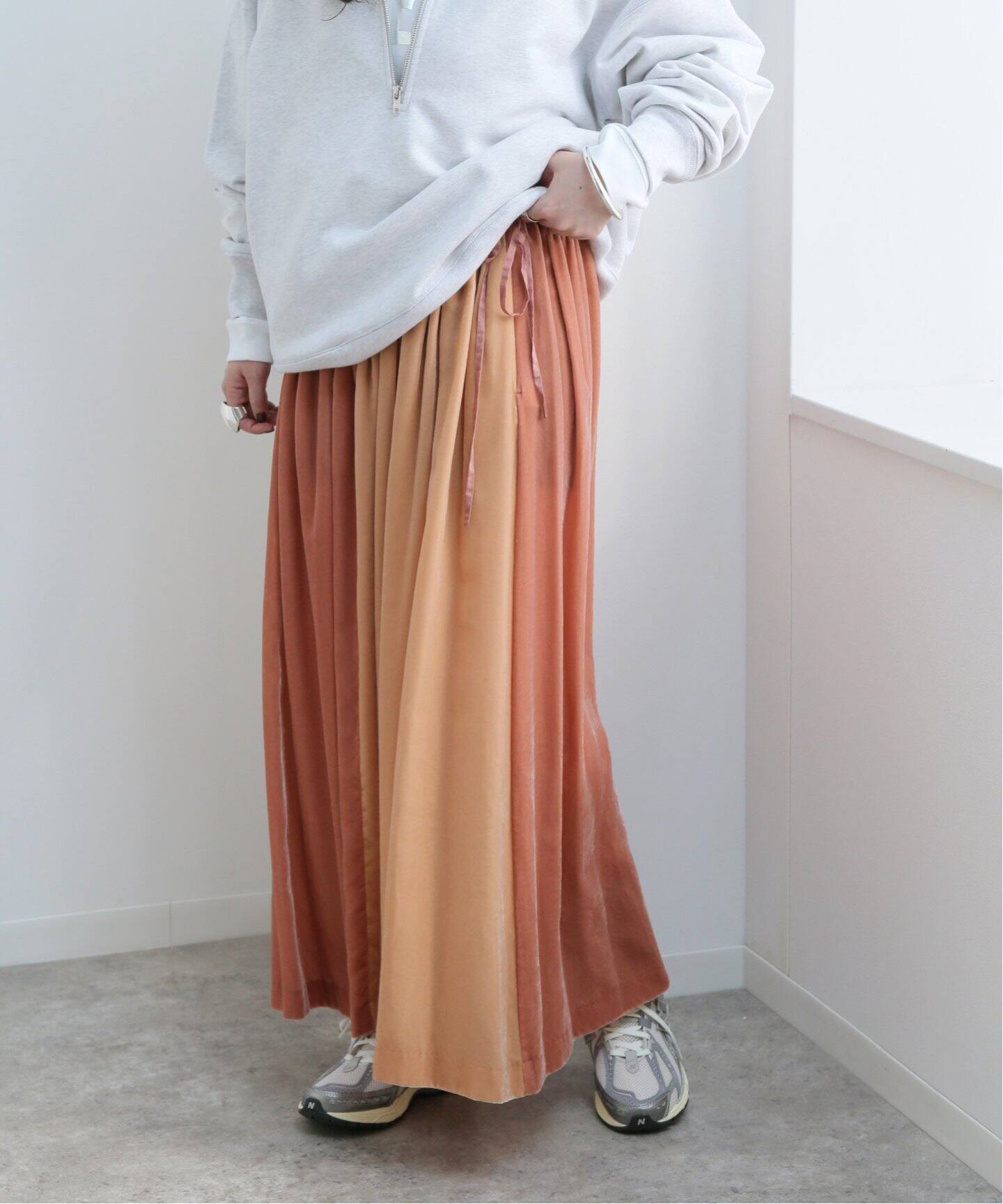 ENRICA/エンリカ】 RAYON VELVET SKIRT（ロング・マキシ丈スカート  