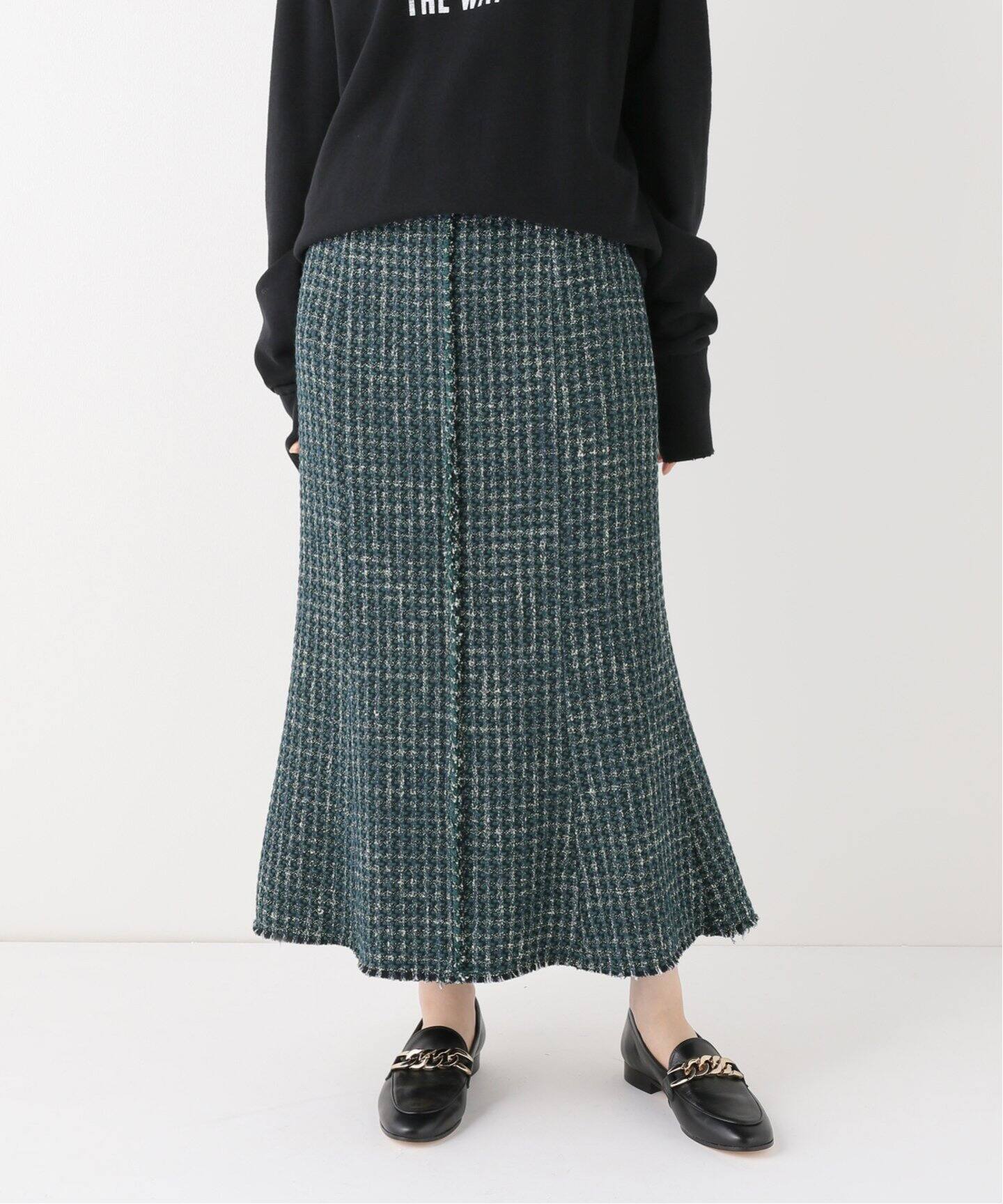 ツィードセミフレアスカート（ロング・マキシ丈スカート）｜FRAMeWORK  