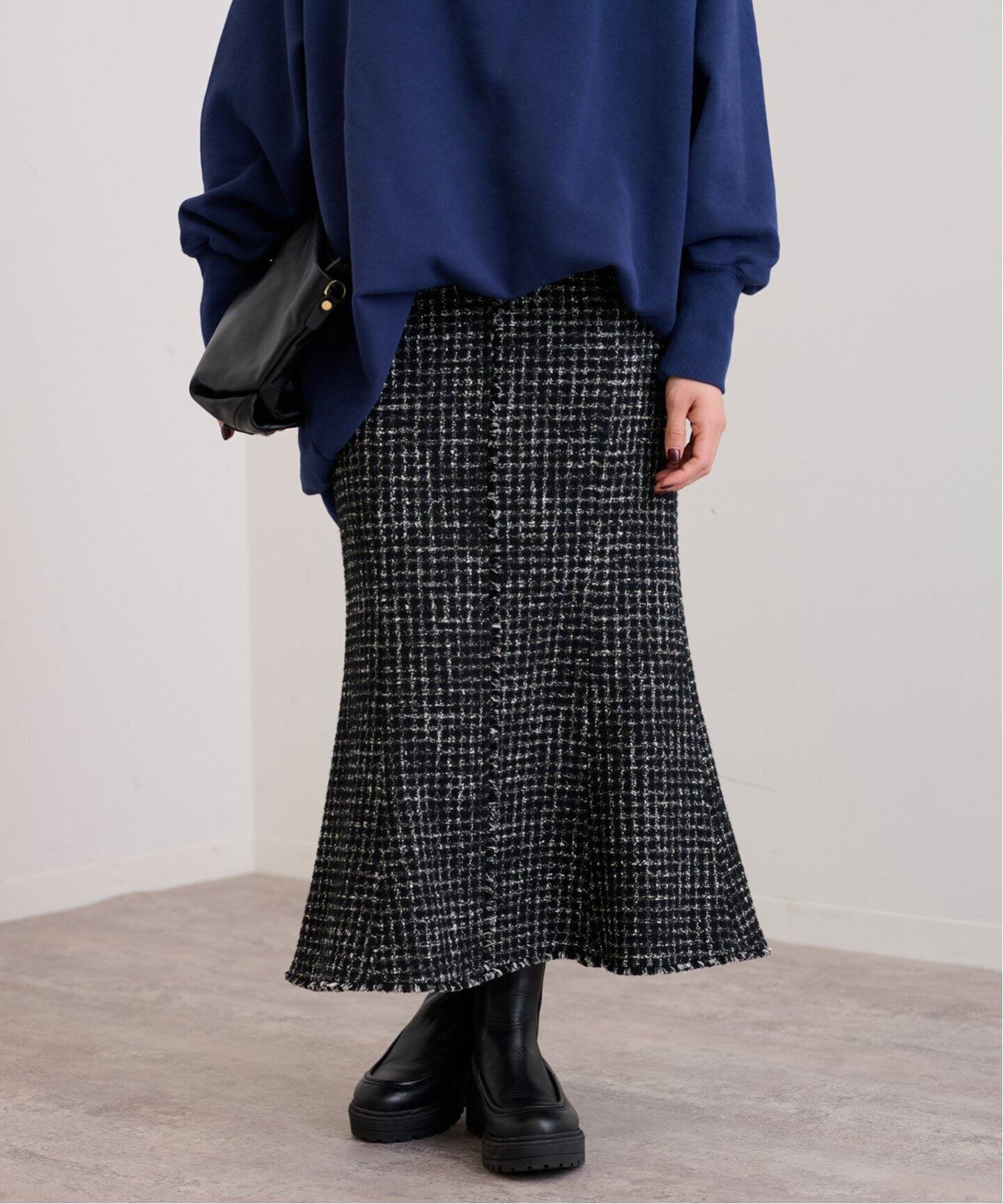 ツィードセミフレアスカート（ロング・マキシ丈スカート）｜FRAMeWORK  