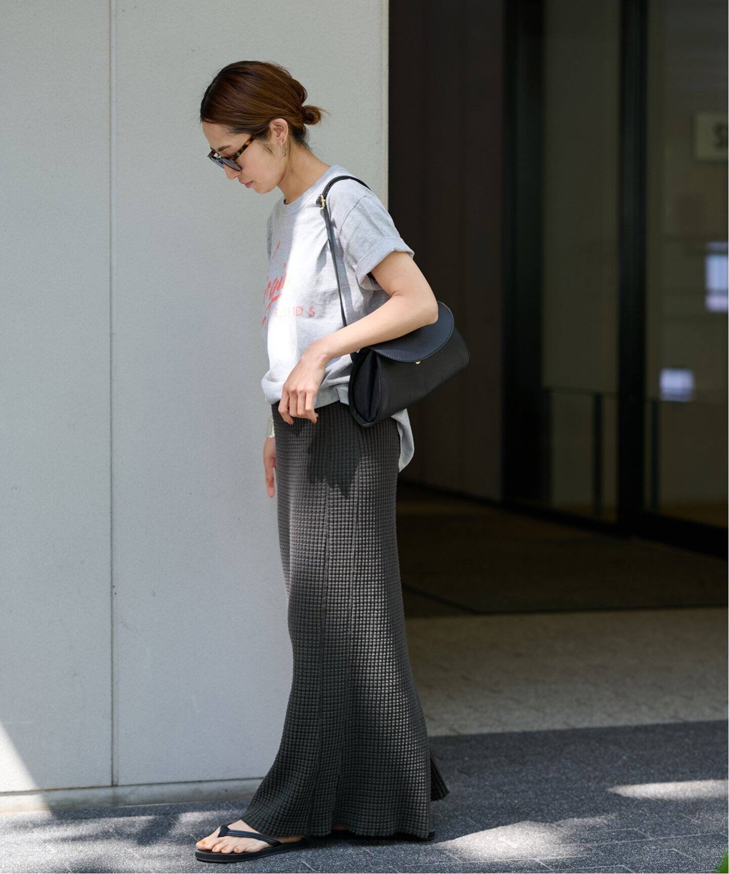 ヘビーワッフルタイトスカート（ロング・マキシ丈スカート  